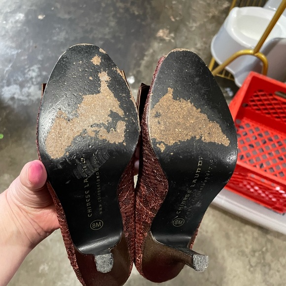 Chinese Laundry brown lace peep toe pumps - Picture 7 of 7